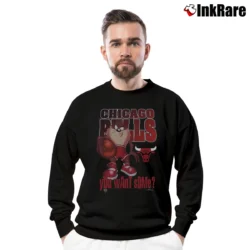 Men’s 1996 Vintage Chicago Bulls Taz You Want Some Crewneck Sweatshirt in black | Cozy Fabric, Clean Style