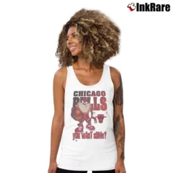 Women’s 1996 Vintage Chicago Bulls Taz You Want Some Tank Top in white | Lightweight, Movement-Friendly