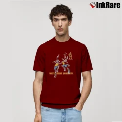 Men’s 1996 West Virginia Basketball Bugs Bunny Wile E Coyote Classic T-Shirt in maroon | Soft, Breathable Everyday Wear