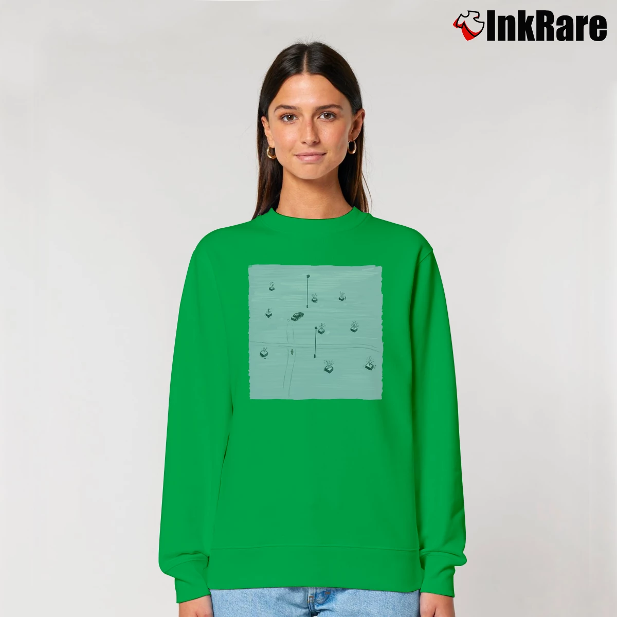 Women’s 1996s Movie Fargo Illustration Relaxed Sweatshirt in irish green | Soft, Laid-Back Vibe