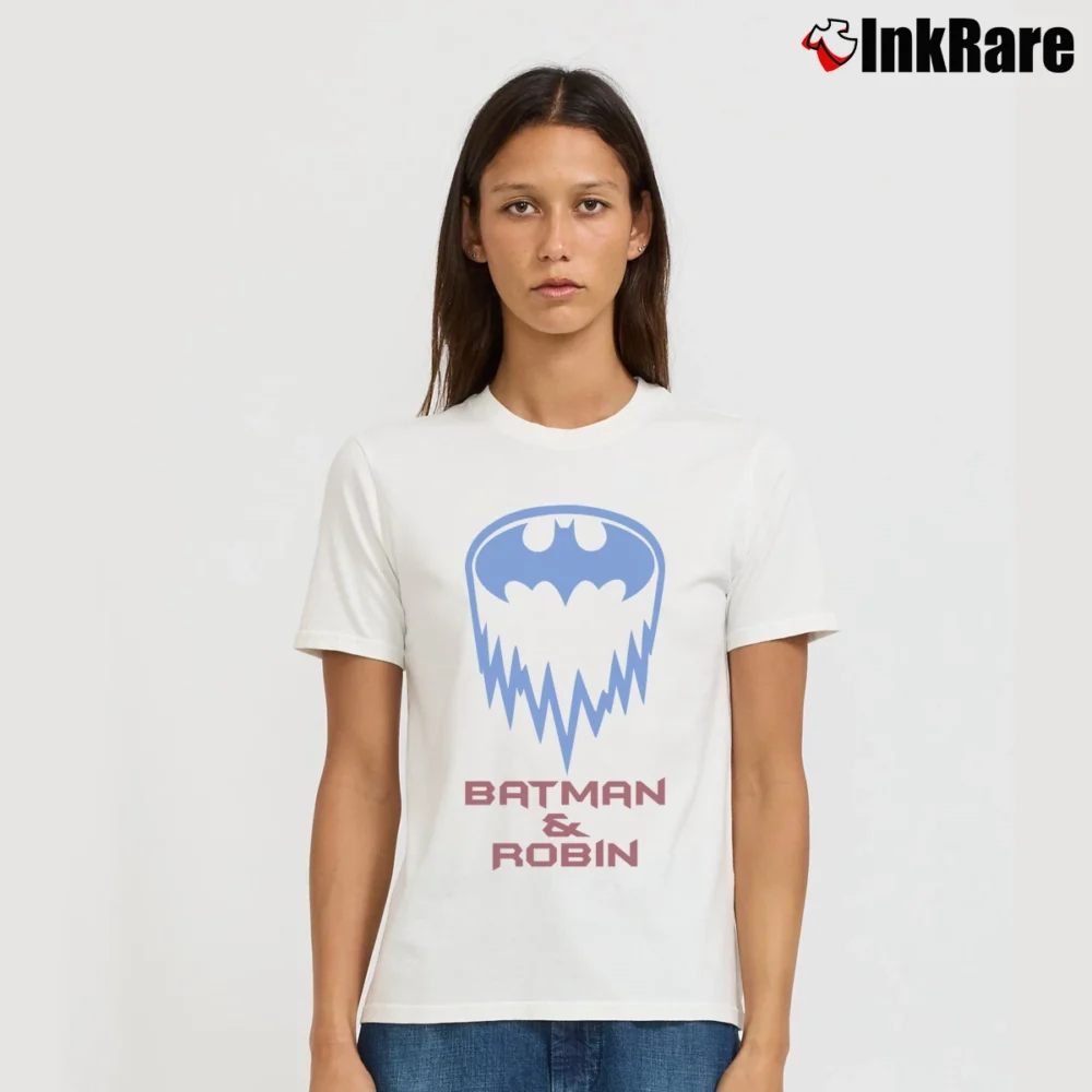 Women’s 1997 Batman And Robin DC Comics Signature T-Shirt in white | Soft, Flattering Fit