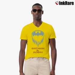 Men’s 1997 Batman And Robin DC Comics V-Neck Tee in yellow | Sharp, Breathable, Everyday Staple