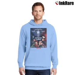 Men’s 1997 Batman And Robin Movie Cast Graphic Pullover Hoodie in light blue | Cozy, Durable, Modern Fit
