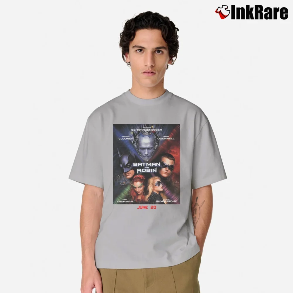Men’s 1997 Batman And Robin Movie Cast Graphic Classic T-Shirt in sport grey | Soft, Breathable Everyday Wear