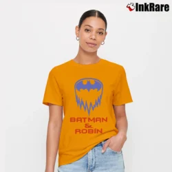 Women’s 1997 Batman And Robin Movie DC Comics Signature T-Shirt in orange | Soft, Flattering Fit