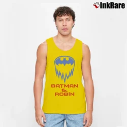 Men’s 1997 Batman And Robin Movie DC Comics Tank Top in yellow | Breathable, Active-Friendly Design