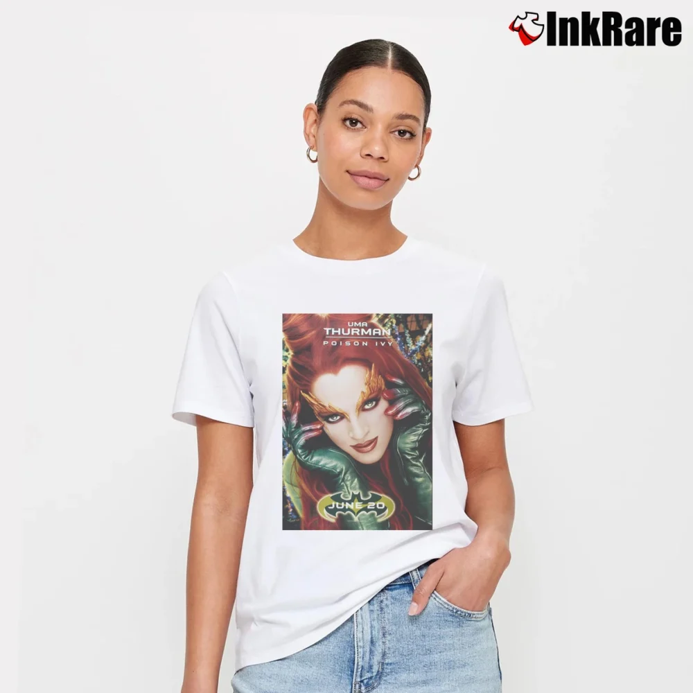 Women’s 1997 Batman Robin Poison Ivy Retro Movie Signature T-Shirt in white | Soft, Flattering Fit