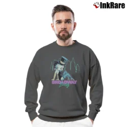 Men’s 1997 Betty Boop Broadway Showgirl New York Crewneck Sweatshirt in charcoal | Cozy Fabric, Clean Style
