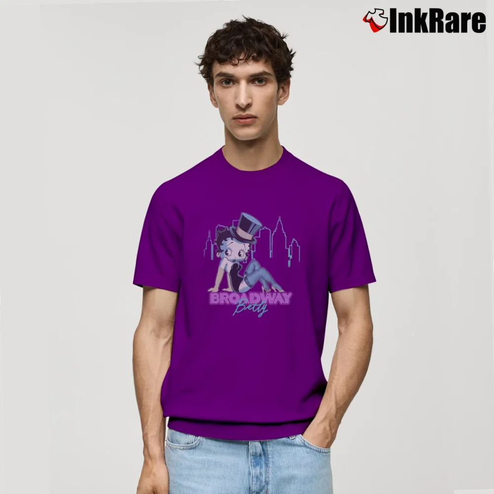 Men’s 1997 Betty Boop Broadway Showgirl New York Classic T-Shirt in purple | Soft, Breathable Everyday Wear