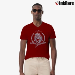 Men’s 1997 Betty Boop Distressed Grunge Classic Cartoon V-Neck Tee in maroon | Sharp, Breathable, Everyday Staple
