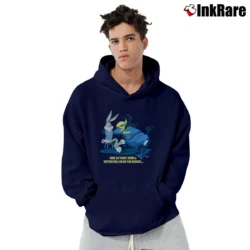 Men’s 1997 Bugs Bunny And Witch Hazel Looney Tunes Pullover Hoodie in navy | Cozy, Durable, Modern Fit