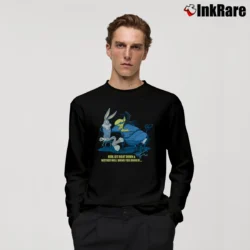 Men’s 1997 Bugs Bunny And Witch Hazel Looney Tunes Long-Sleeve Shirt in black | Sleek, Lightweight, Year-Round Wear
