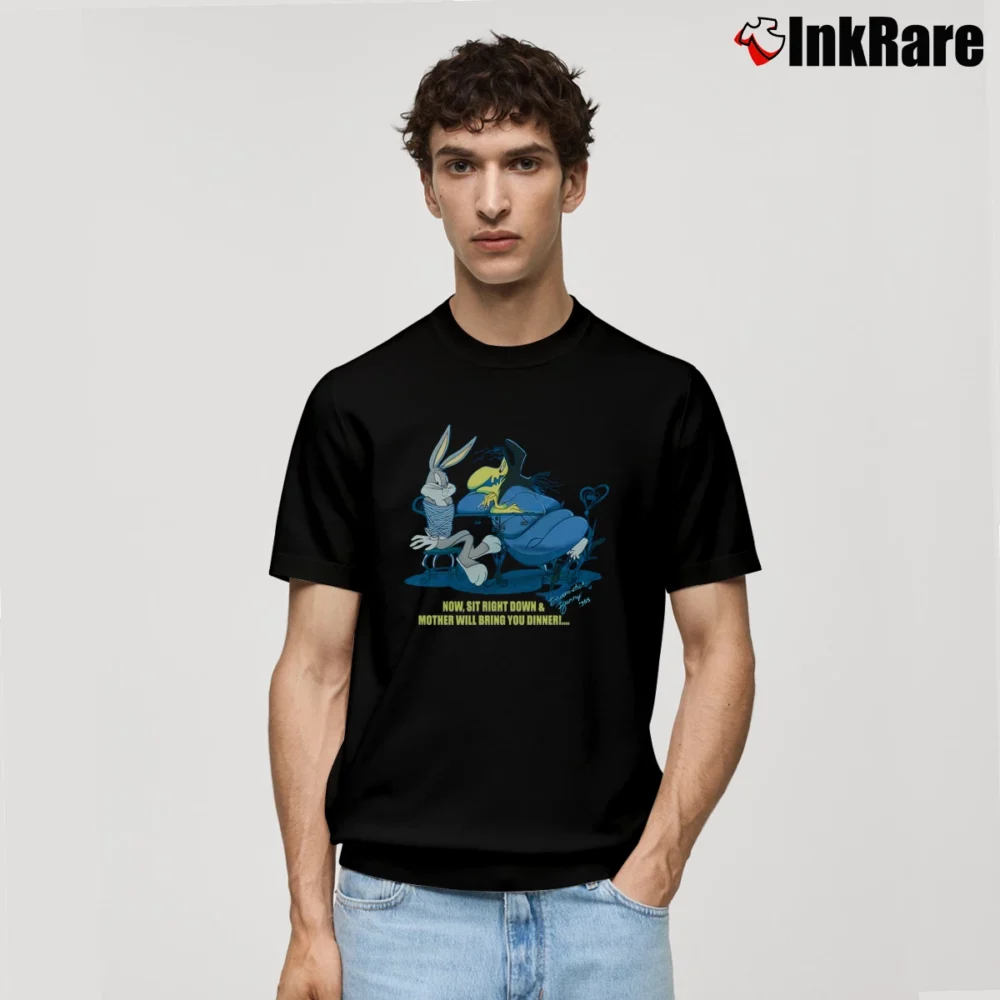 Men’s 1997 Bugs Bunny And Witch Hazel Looney Tunes Classic T-Shirt in black | Soft, Breathable Everyday Wear