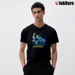 Men’s 1997 Bugs Bunny And Witch Hazel Looney Tunes V-Neck Tee in black | Sharp, Breathable, Everyday Staple