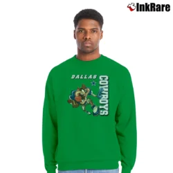 Men’s 1997 Dallas Cowboys Taz Looney Tunes NFL Crewneck Sweatshirt in irish green | Cozy Fabric, Clean Style