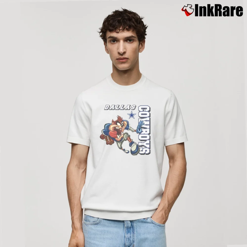 Men’s 1997 Dallas Cowboys Taz Looney Tunes NFL Classic T-Shirt in white | Soft, Breathable Everyday Wear