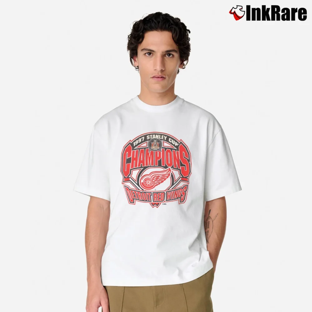 Men’s 1997 Detroit Red Wings Stanley Cup Champions Classic T-Shirt in white | Soft, Breathable Everyday Wear