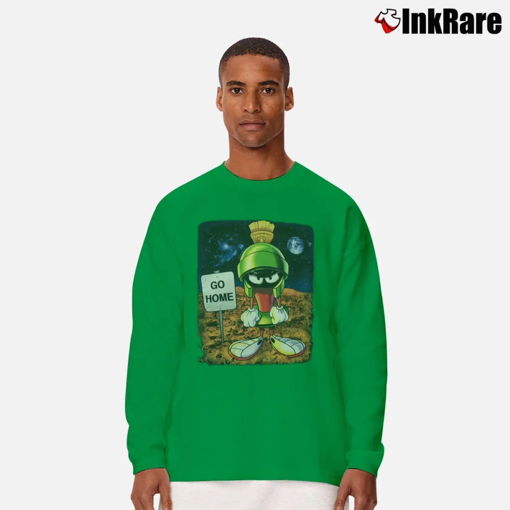 Men’s 1997 Marvin The Martian Go Home Looney Tunes Long-Sleeve Shirt in irish green | Sleek, Lightweight, Year-Round Wear