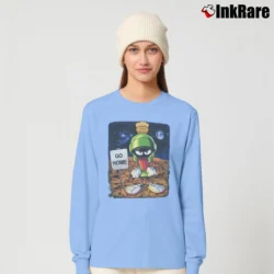 Women’s 1997 Marvin The Martian Go Home Looney Tunes Long-Sleeve Top in light blue | Sleek, Versatile, All-Season