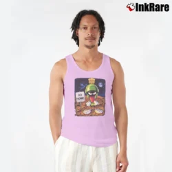 Men’s 1997 Marvin The Martian Go Home Looney Tunes Tank Top in light pink | Breathable, Active-Friendly Design