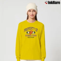 Women’s 1997 Rolling Stones Property Of X Stones Tour Road Crew Long-Sleeve Top in yellow | Sleek, Versatile, All-Season