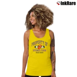 Women’s 1997 Rolling Stones Property Of X Stones Tour Road Crew Tank Top in yellow | Lightweight, Movement-Friendly