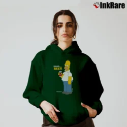 Women’s 1997 Simpsons Homer Duff Beer Cozy Hoodie in forest green | Warm, Structured, Stylish