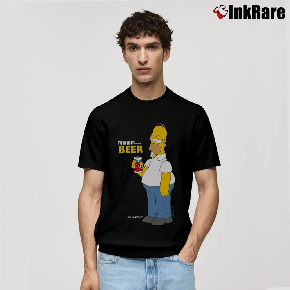 Men’s 1997 Simpsons Homer Duff Beer Classic T-Shirt in black | Soft, Breathable Everyday Wear