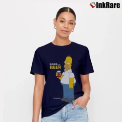 Women’s 1997 Simpsons Homer Duff Beer Signature T-Shirt in navy | Soft, Flattering Fit
