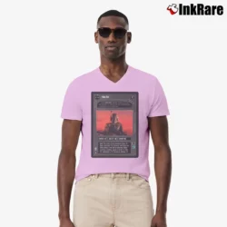Men’s 1997 Star Wars Boba Fett Customizable Card Game V-Neck Tee in light pink | Sharp, Breathable, Everyday Staple