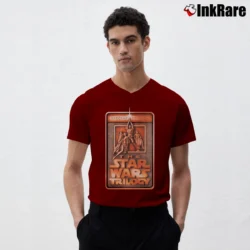 Men’s 1997 Star Wars Trilogy Classic Vintage V-Neck Tee in maroon | Sharp, Breathable, Everyday Staple