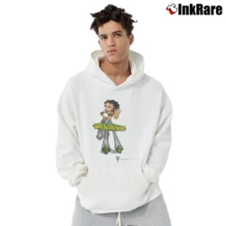 Men’s 1998 Betty Boop Talk To The Hand Graphic Pullover Hoodie in white | Cozy, Durable, Modern Fit