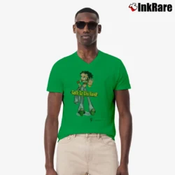 Men’s 1998 Betty Boop Talk To The Hand Graphic V-Neck Tee in irish green | Sharp, Breathable, Everyday Staple
