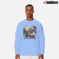 Men’s 1998 Southpark 90s Animation Simpsons Family Guy Long-Sleeve Shirt in light blue | Sleek, Lightweight, Year-Round Wear