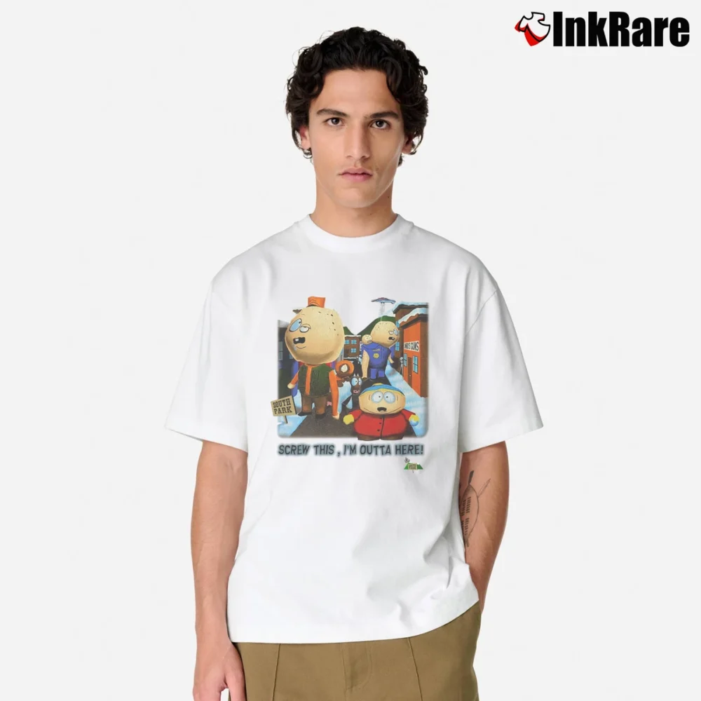 Men’s 1998 Southpark 90s Animation Simpsons Family Guy Classic T-Shirt in white | Soft, Breathable Everyday Wear