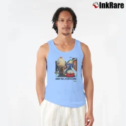 Men’s 1998 Southpark 90s Animation Simpsons Family Guy Tank Top in light blue | Breathable, Active-Friendly Design