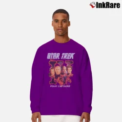 Men’s 1998 Star Trek Four Captains Graphic Long-Sleeve Shirt in purple | Sleek, Lightweight, Year-Round Wear