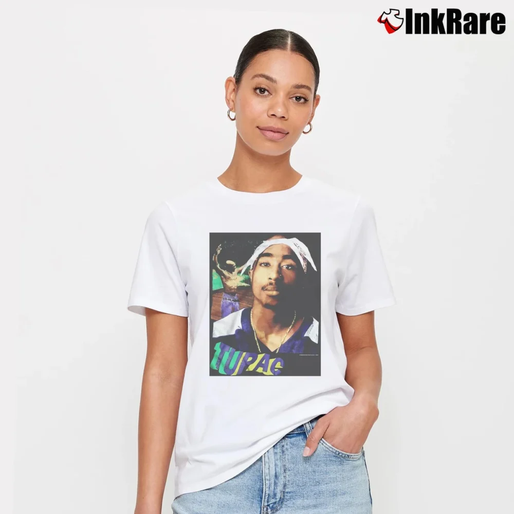 Women’s 1998 Tupac It's A Set Up Kanye West Inspired Rap Signature T-Shirt in white | Soft, Flattering Fit