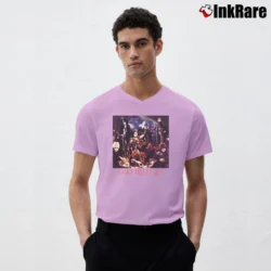 Men’s 1999 Blood List Genso Gokuaku Seikima - 11 Anime V-Neck Tee in light pink | Sharp, Breathable, Everyday Staple