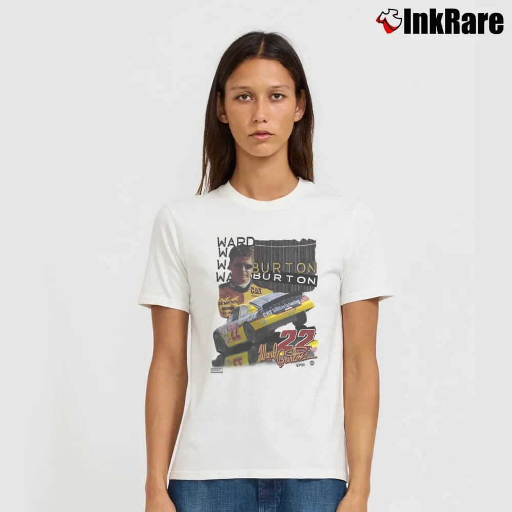 Women’s 1999 Deadstock Ward Burton 22 Cat Dodge Nascar Signature T-Shirt in white | Soft, Flattering Fit