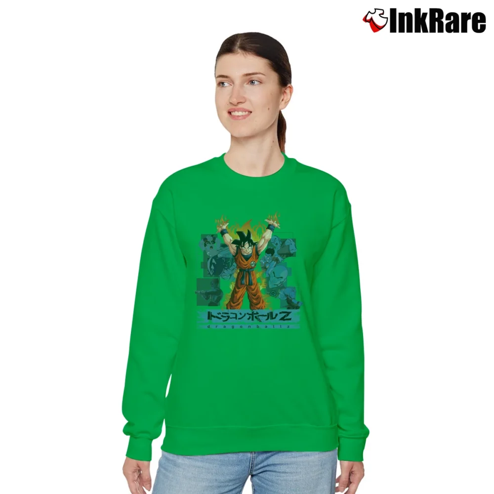 Women’s 1999 Dragon Ball Z Vintage Goku Relaxed Sweatshirt in irish green | Soft, Laid-Back Vibe