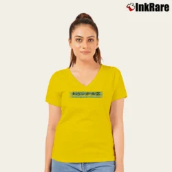 Women’s 1999 Dragon Ball Z Vintage V-Neck Tee in yellow | Chic Neckline, Soft Texture