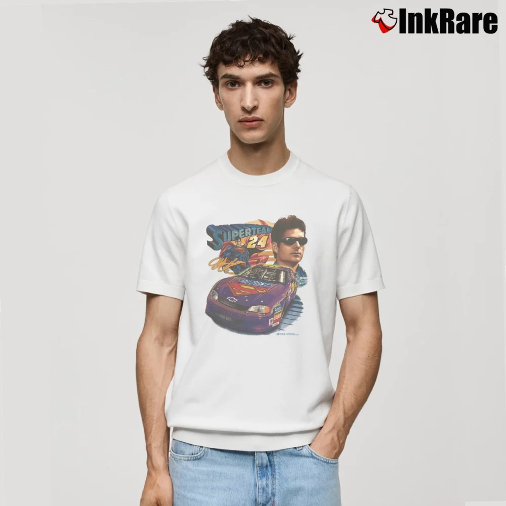 Men’s 1999 Jeff Gordon NASCAR x Superman Racing Classic T-Shirt in white | Soft, Breathable Everyday Wear