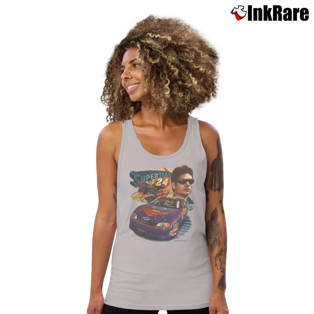 Women’s 1999 Jeff Gordon NASCAR x Superman Racing Tank Top in sport grey | Lightweight, Movement-Friendly