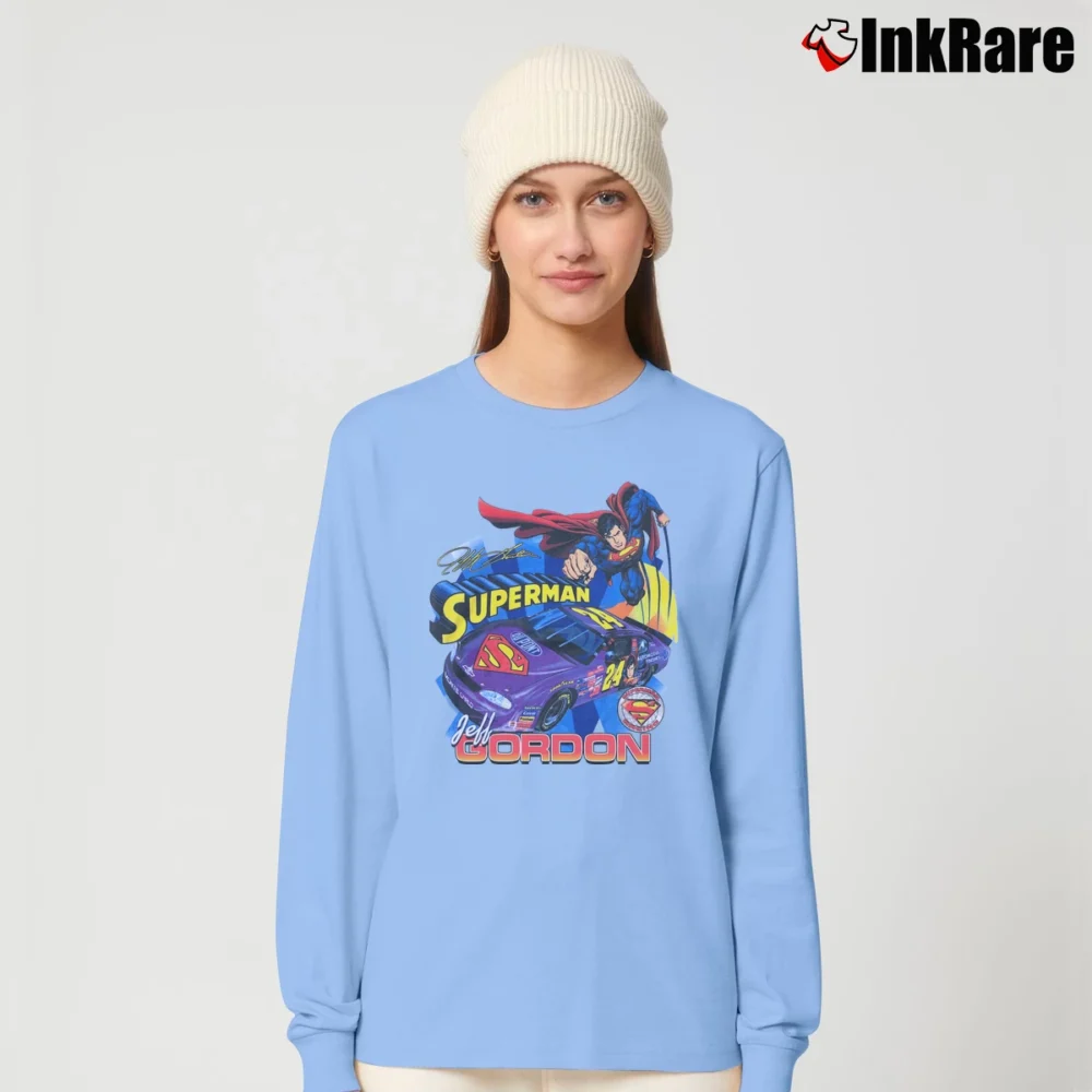 Women’s 1999 Jeff Gordon Superman NASCAR Long-Sleeve Top in light blue | Sleek, Versatile, All-Season