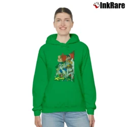 Women’s 1999 Marvel X Force Cable Comic Cozy Hoodie in irish green | Warm, Structured, Stylish