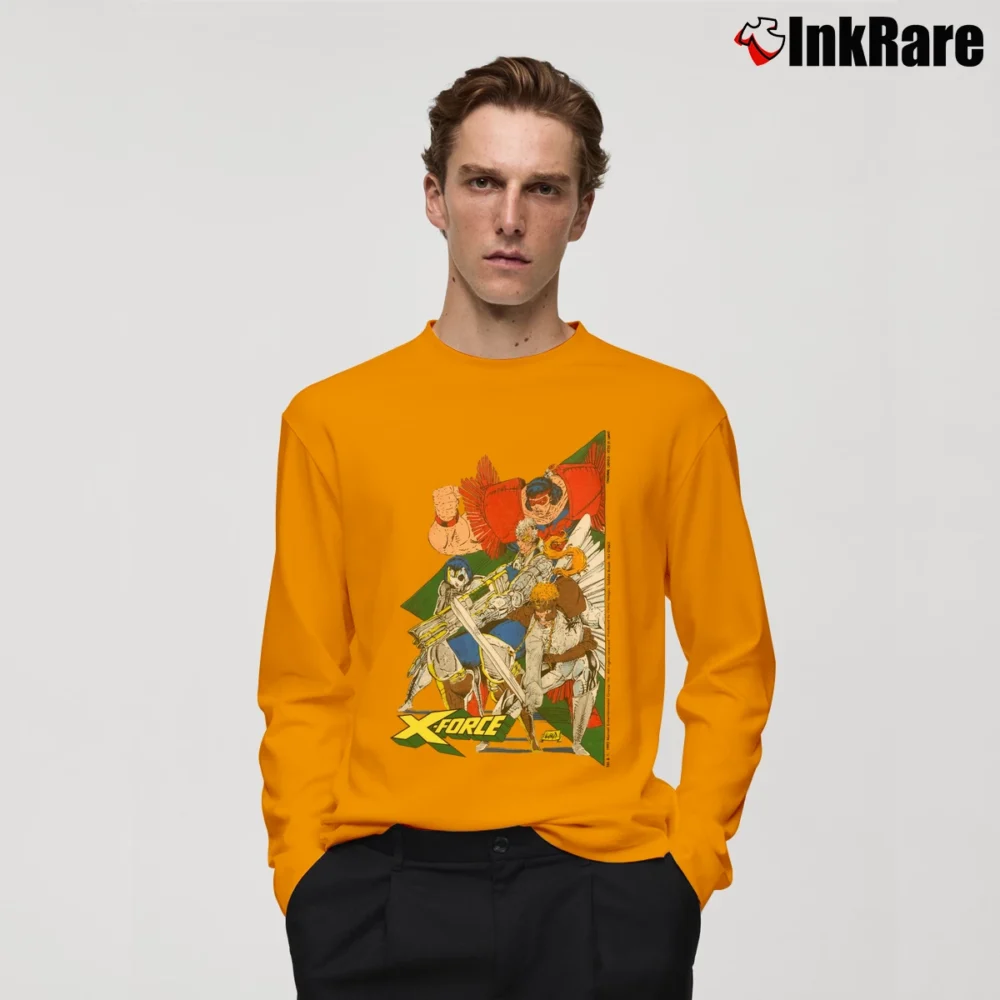 Men’s 1999 Marvel X Force Cable Comic Long-Sleeve Shirt in orange | Sleek, Lightweight, Year-Round Wear
