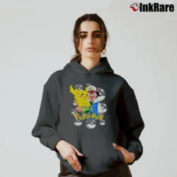 Women’s 1999 Pokemon Ash And Pikachu Vintage Cozy Hoodie in charcoal | Warm, Structured, Stylish