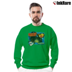 Men’s 1999 Pokemon Mewtwo Strikes Back The First Movie Crewneck Sweatshirt in irish green | Cozy Fabric, Clean Style