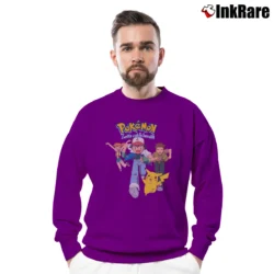 Men’s 1999 Pokemon Nintendo Classic Crewneck Sweatshirt in purple | Cozy Fabric, Clean Style